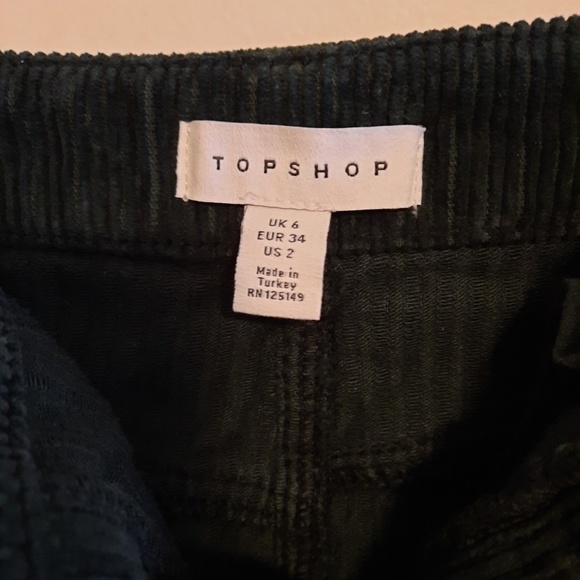 TopShop Corduroy Skirt - Emerald Green Size 2 - Picture 6 of 6